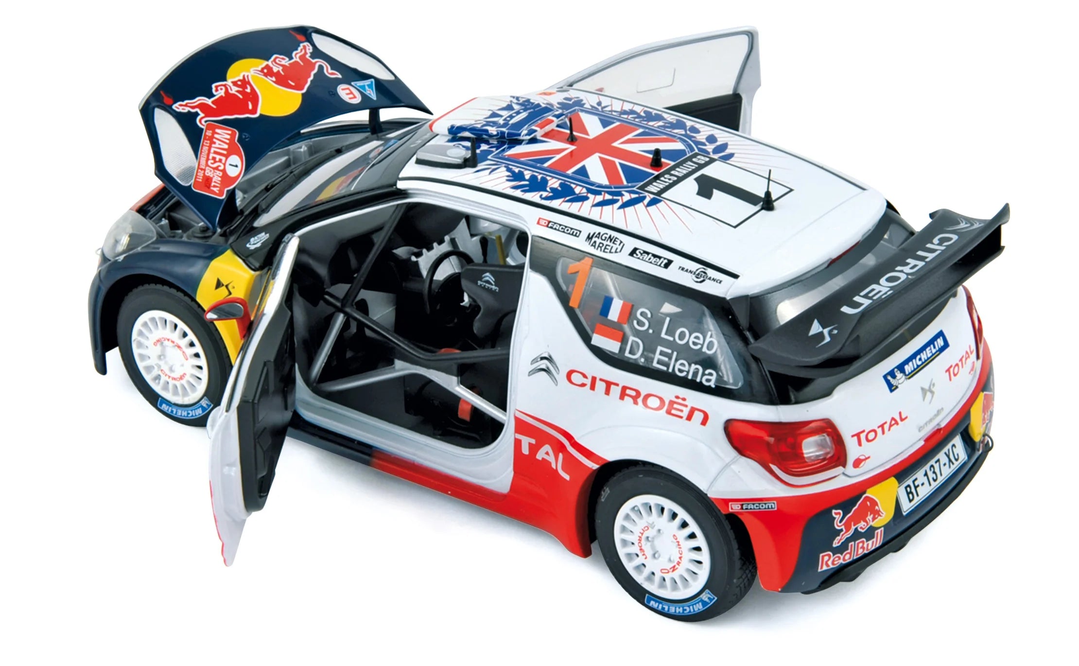 Citroën DS3 WRC 2011 Rally GB 1 Loeb/Elena World Champion 1:18
