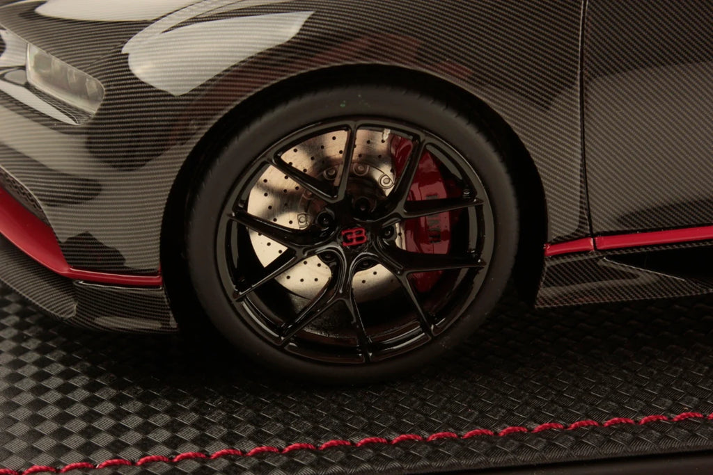 MR Bugatti Chiron Sport Grey Carbon w/ Italian Red Frame - Limited 49 pcs