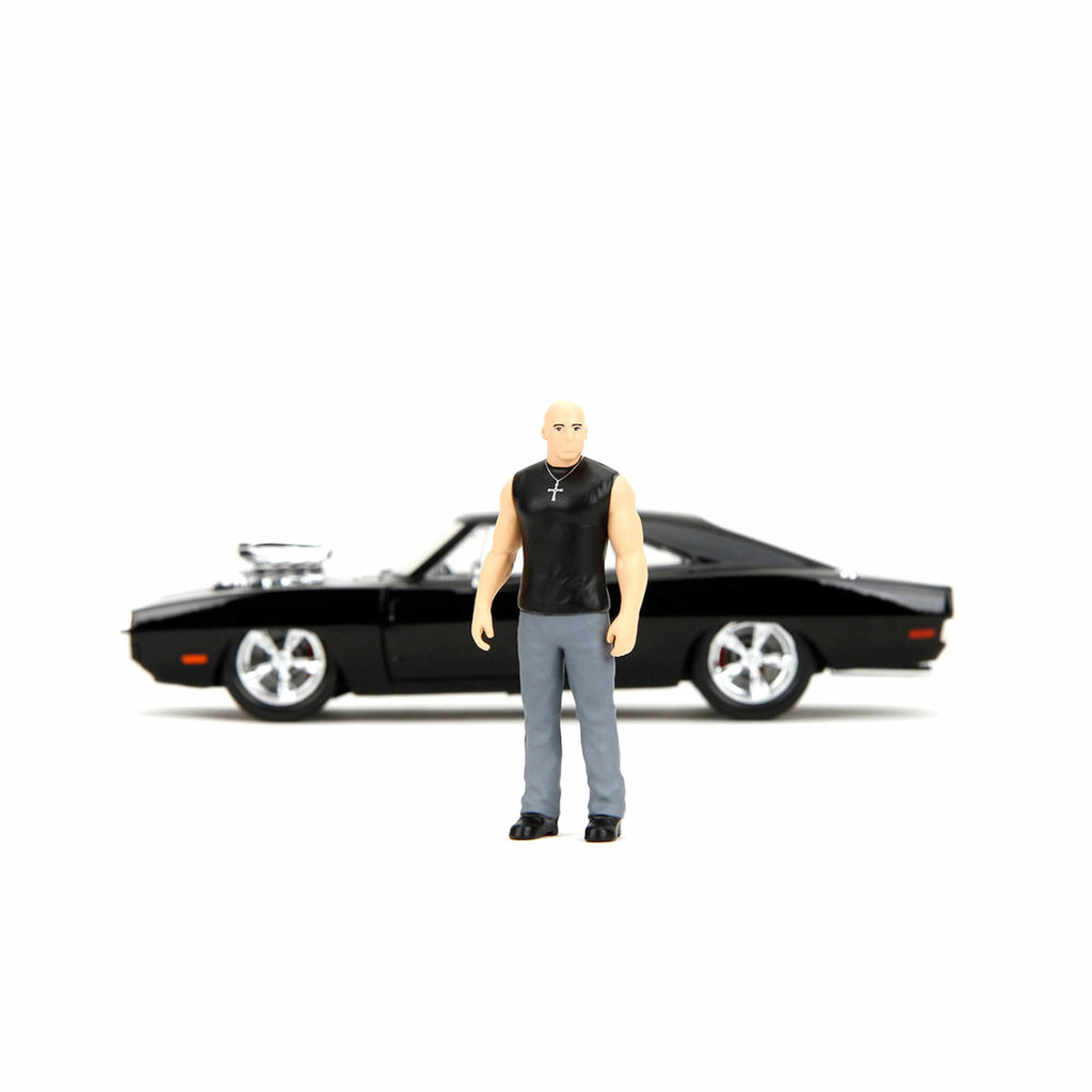 Dodge Charger mit Dom-Figur Schwarz Fast&Furious 1970 1:24