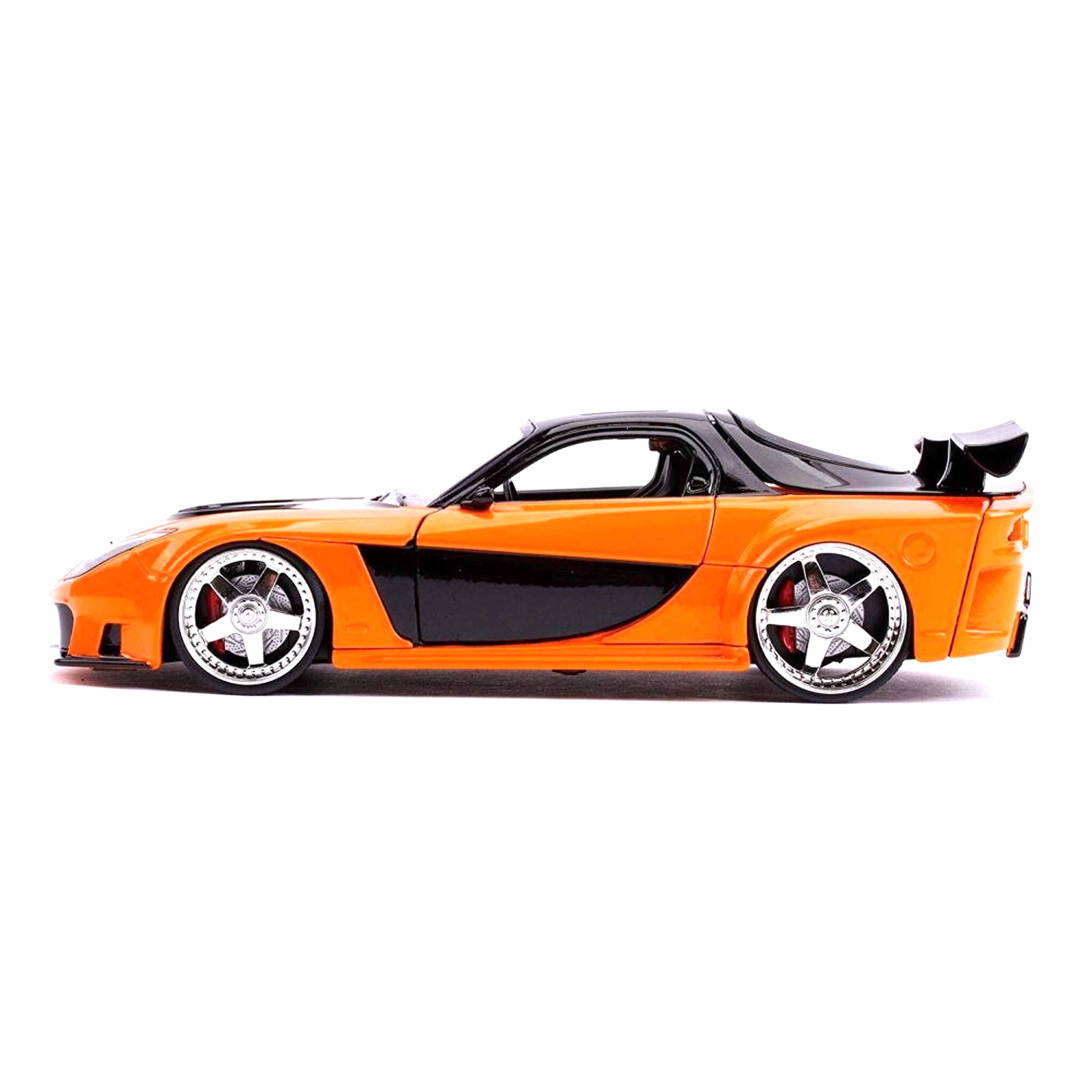 Mazda RX-7 with Han's figure Metallic Orange Fast&Furious 1997 1:24