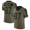 IN.Colts #87 Reggie Wayne Player Salute to Service Legend Olive Football Jerseys