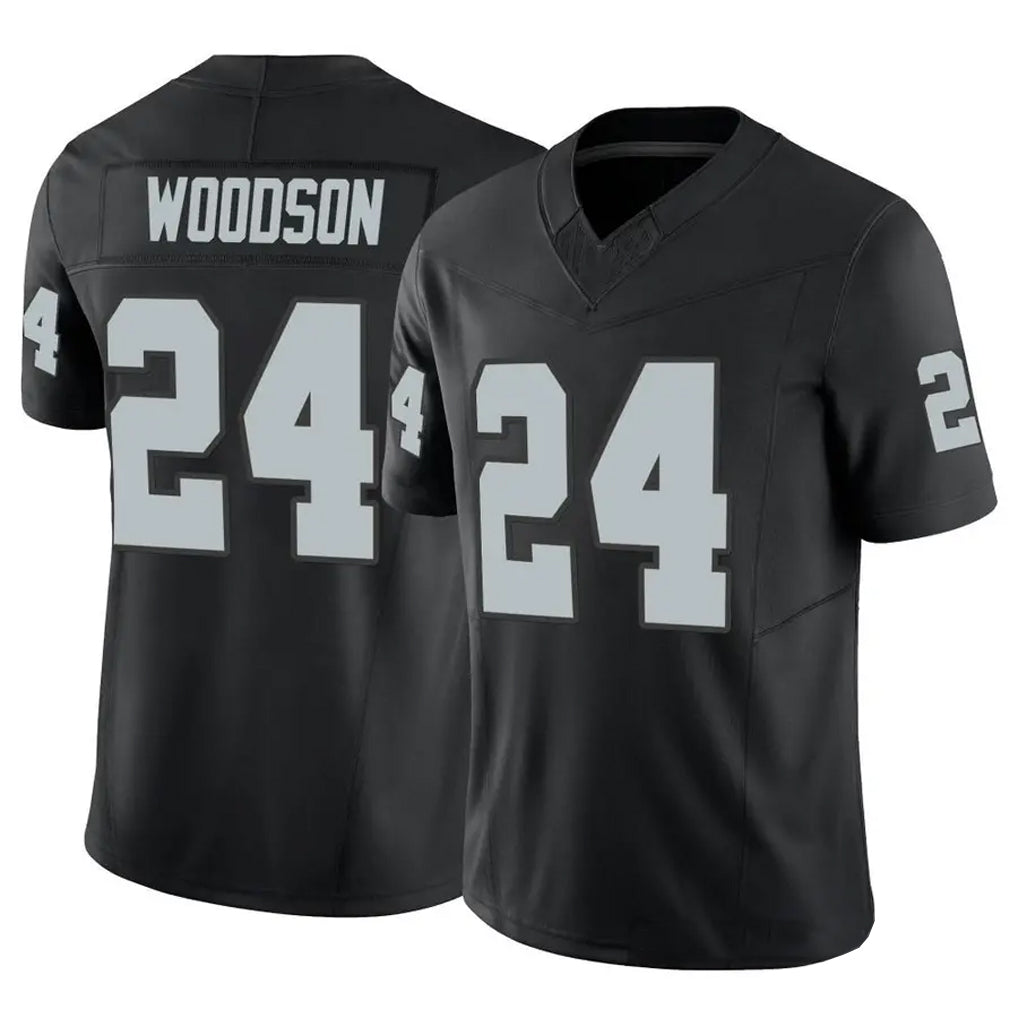 LV.Raiders #24 Charles Woodson Player Black Vapor F.U.S.E Limited Football Jerseys