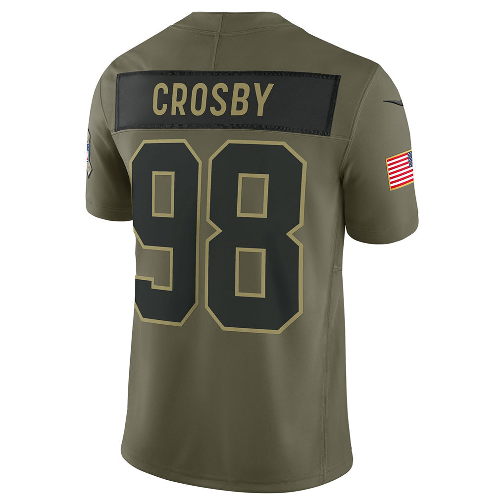 LV.Raiders #98 Maxx Crosby Player Salute To Service Limited Olive Football Jerseys