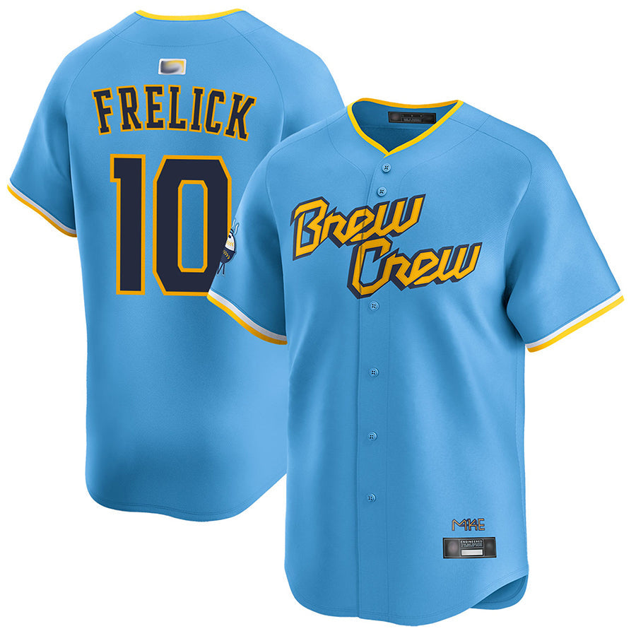 M.Brewers #10 Sal Frelick Player City Connect Limited Baseball Jerseys