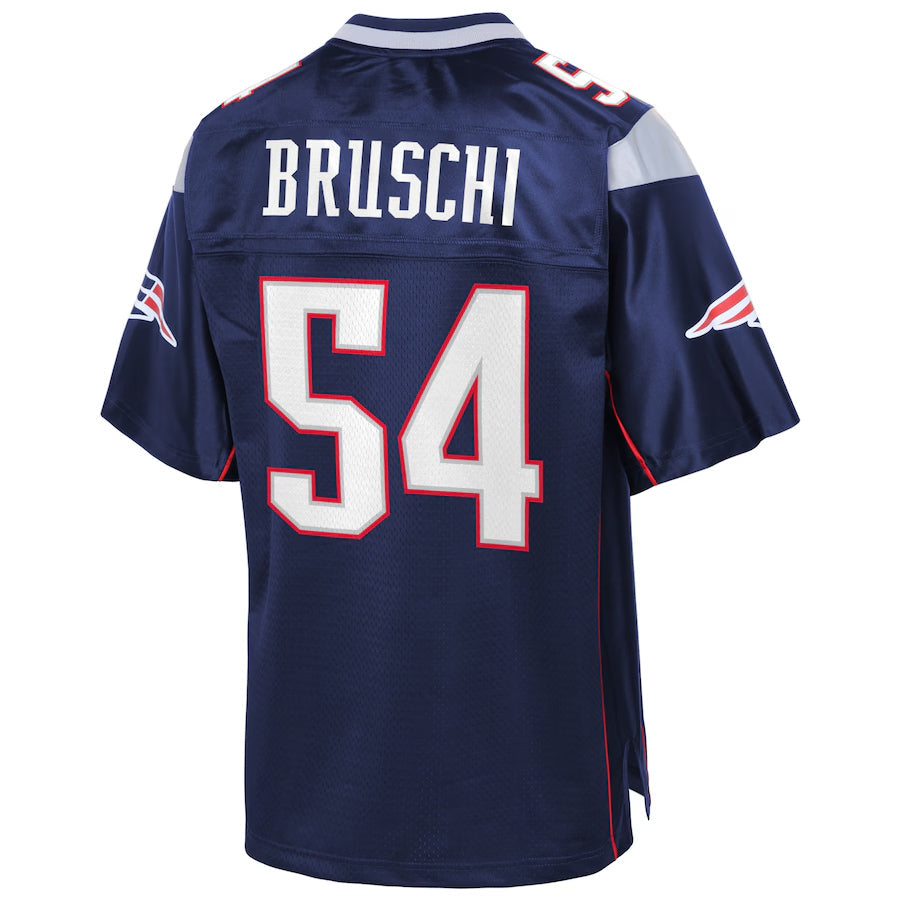 NE.Patriots #54 Tedy Bruschi Player Navy Pro Line Retired Foothball Jerseys