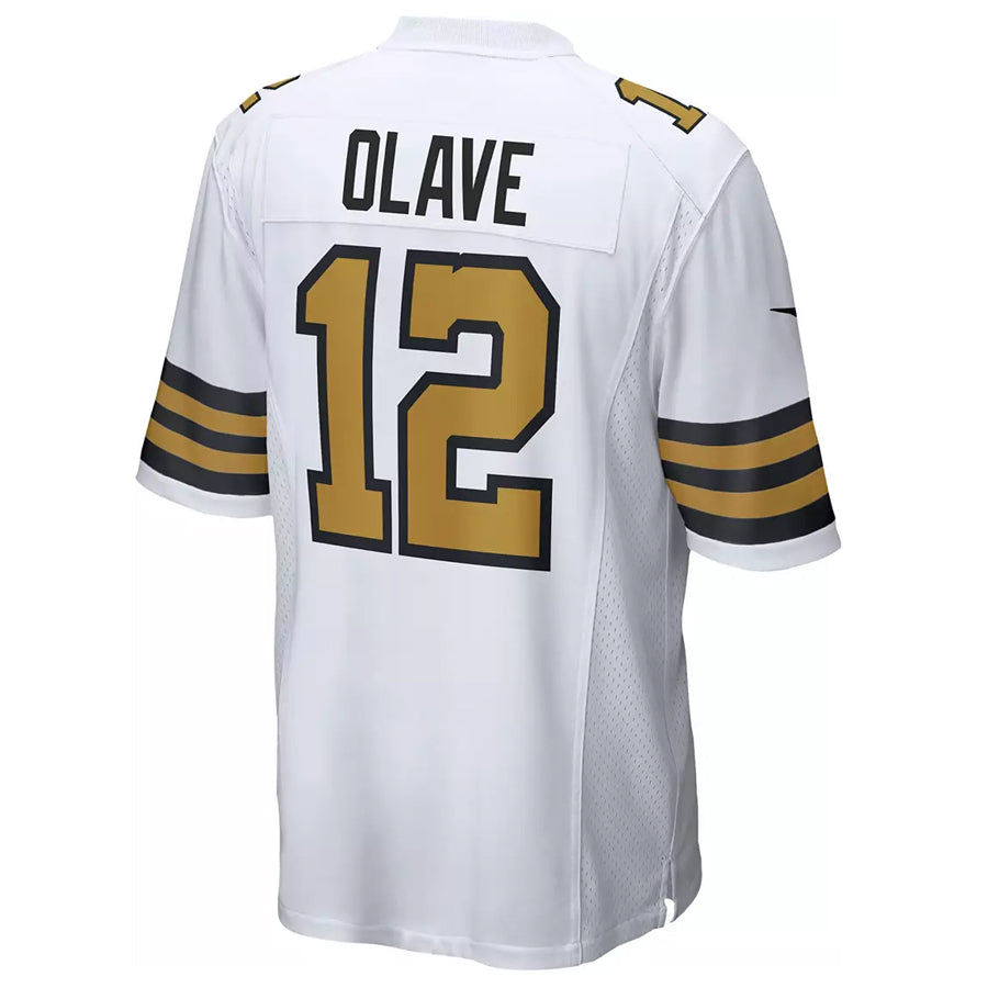 NO.Saints #12 Chris Olave Player White Alternate Game Football Jerseys