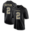 NO.Saints #2 Spencer Rattler Player Carbon Black Fashion Game Football Jerseys
