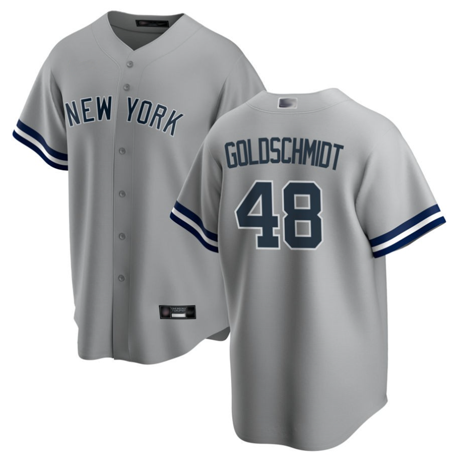 NY.Yankees #48 Paul Goldschmidt Player Gray Road Home Replica Baseball Jerseys