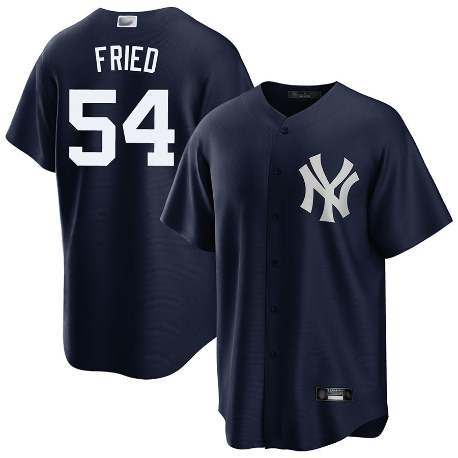 NY.Yankees #54 Max Fried Player Navy Home Replica Baseball Jerseys