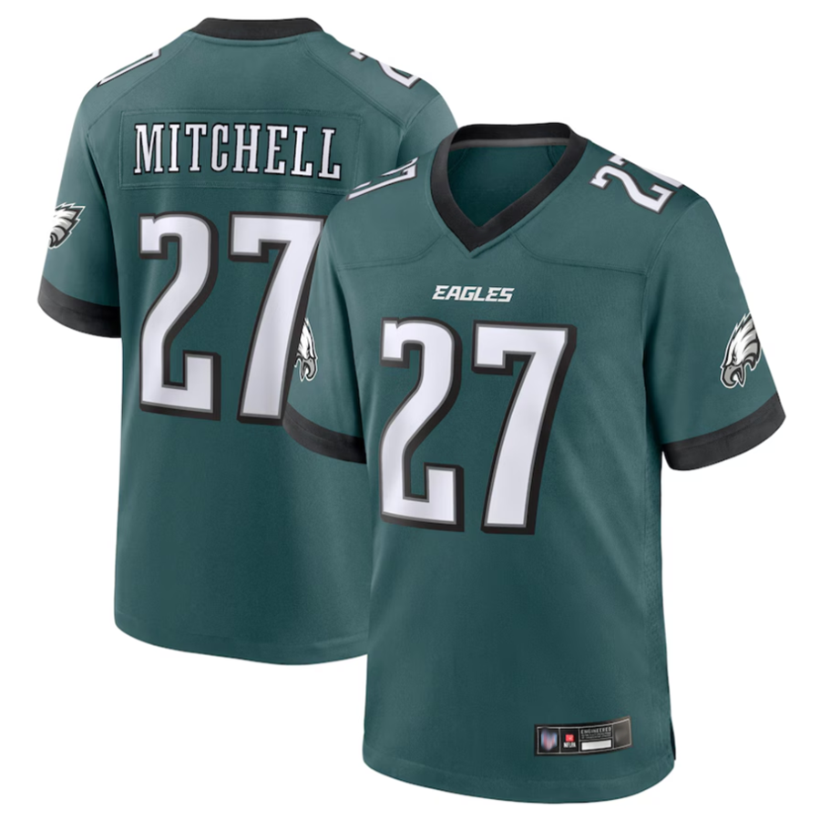 P.Eagles #27 Quinyon Mitchell Player Midnight Green Replica Football Jerseys
