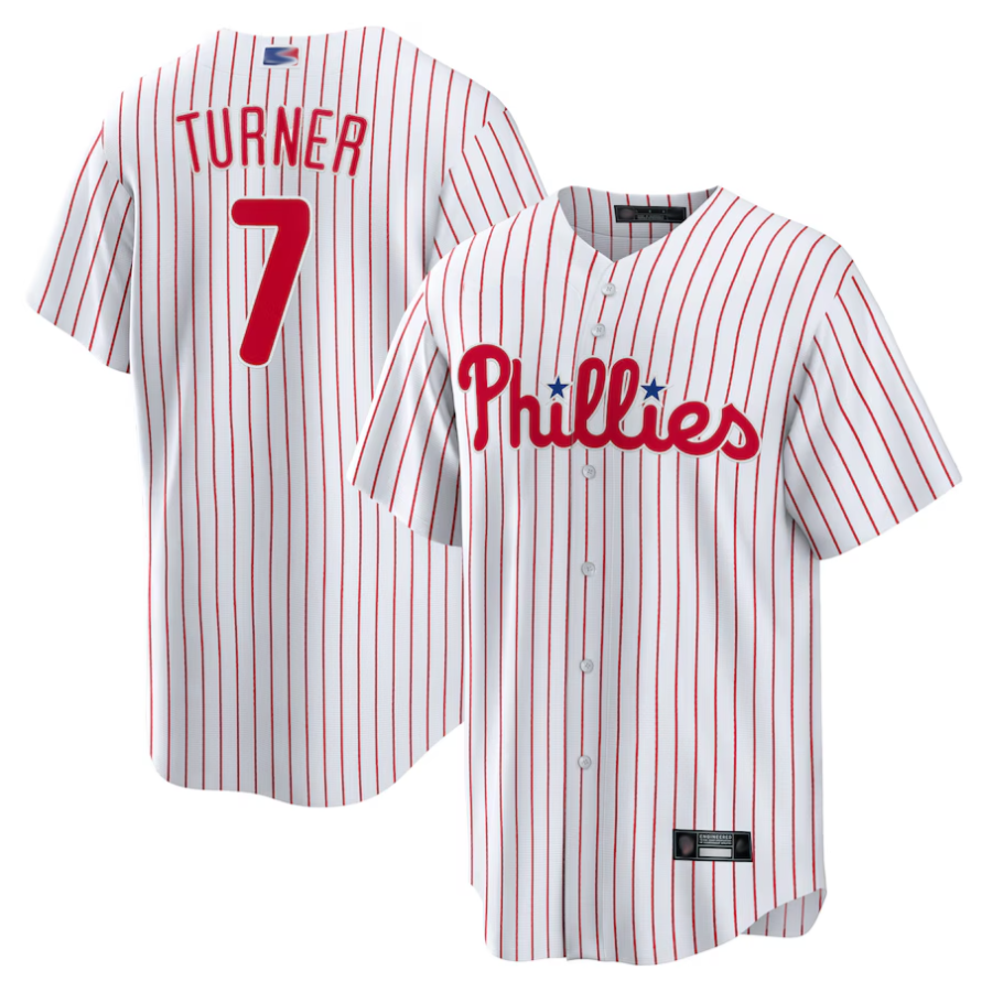 P.Phillies #7 Trea Turner Player White Home Elite Stitched Baseball Jerseys