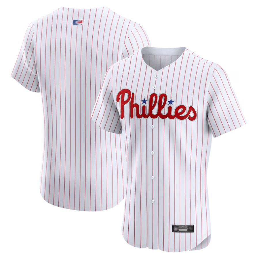 P.Phillies Blank Player White Home Elite Baseball Jerseys