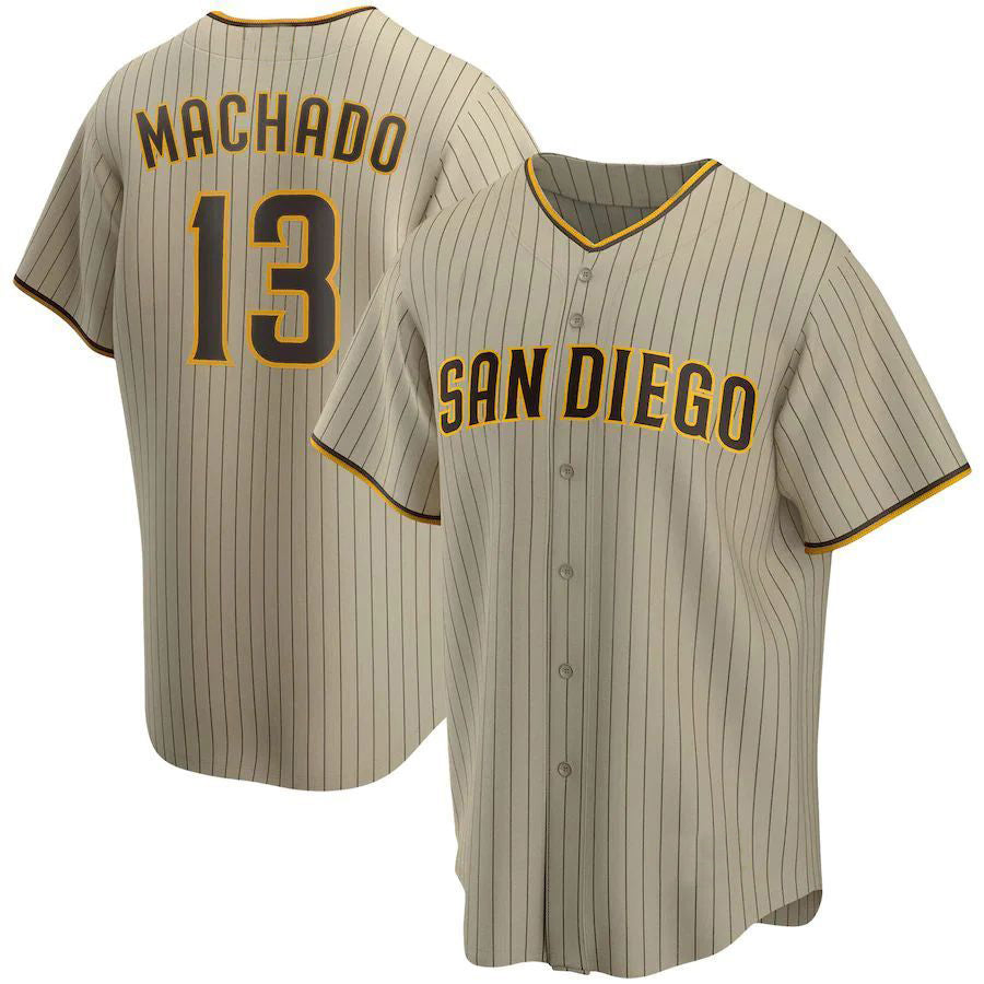 S.Diego Padres #13 Manny Machado Player Tan Replica Baseball Jerseys