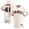 S.Francisco Giants #41 Wilmer Flores Player Cream Home Limited Baseball Jerseys