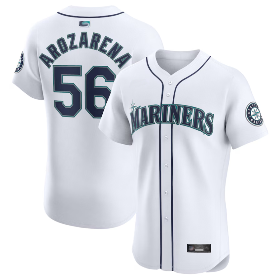 S.Mariners #56 Randy Arozarena Player White Home Elite Baseball Jerseys