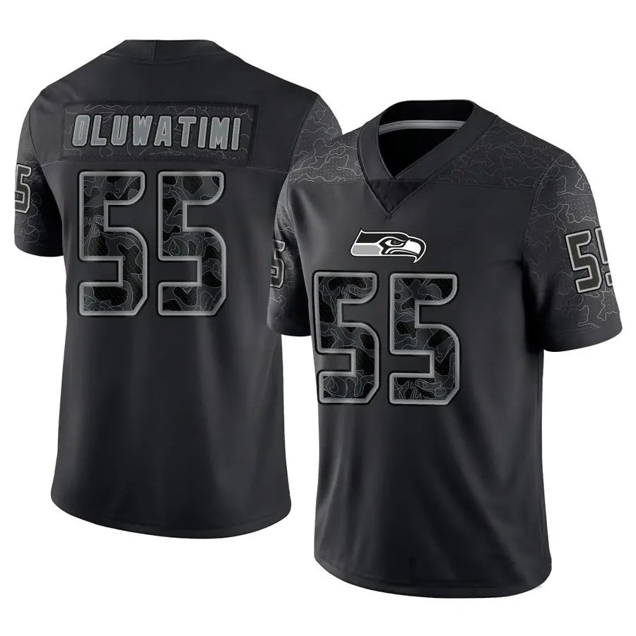 S.Seahawks #55 Olu Oluwatimi Player Black RFLCTV Limited Football Jerseys