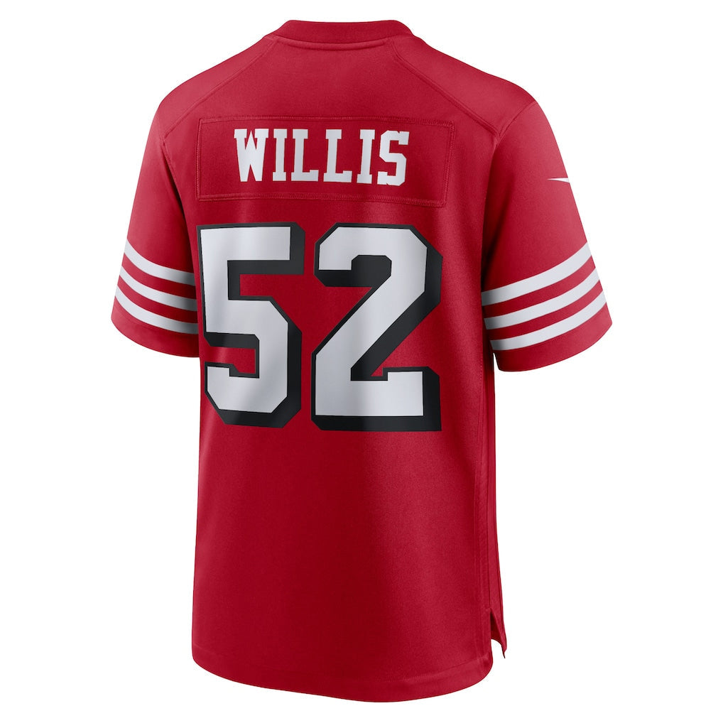 SF.49ers #52 Patrick Willis Player Scarlet Alternate Game Football Jerseys