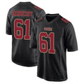 SF.49ers #61 Matt Hennessy Player Black Fashion Game Football Jerseys