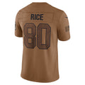 SF.49ers #80 Jerry Rice Player Brown Salute To Service Limited Football Jerseys