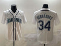 S.Mariners #34 F������������|lix Hern������������������������ndez Player White Cool Base Stitched Baseball Jerseys