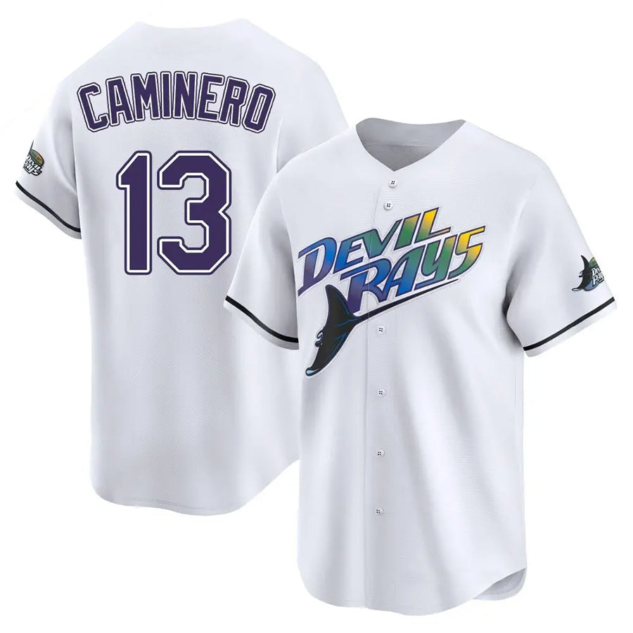 TB.Rays #13 Junior Caminero Player City Connect Limited White Baseball Jerseys