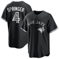 T.Blue Jays #4 George Springer Player Replica Black Baseball Jerseys