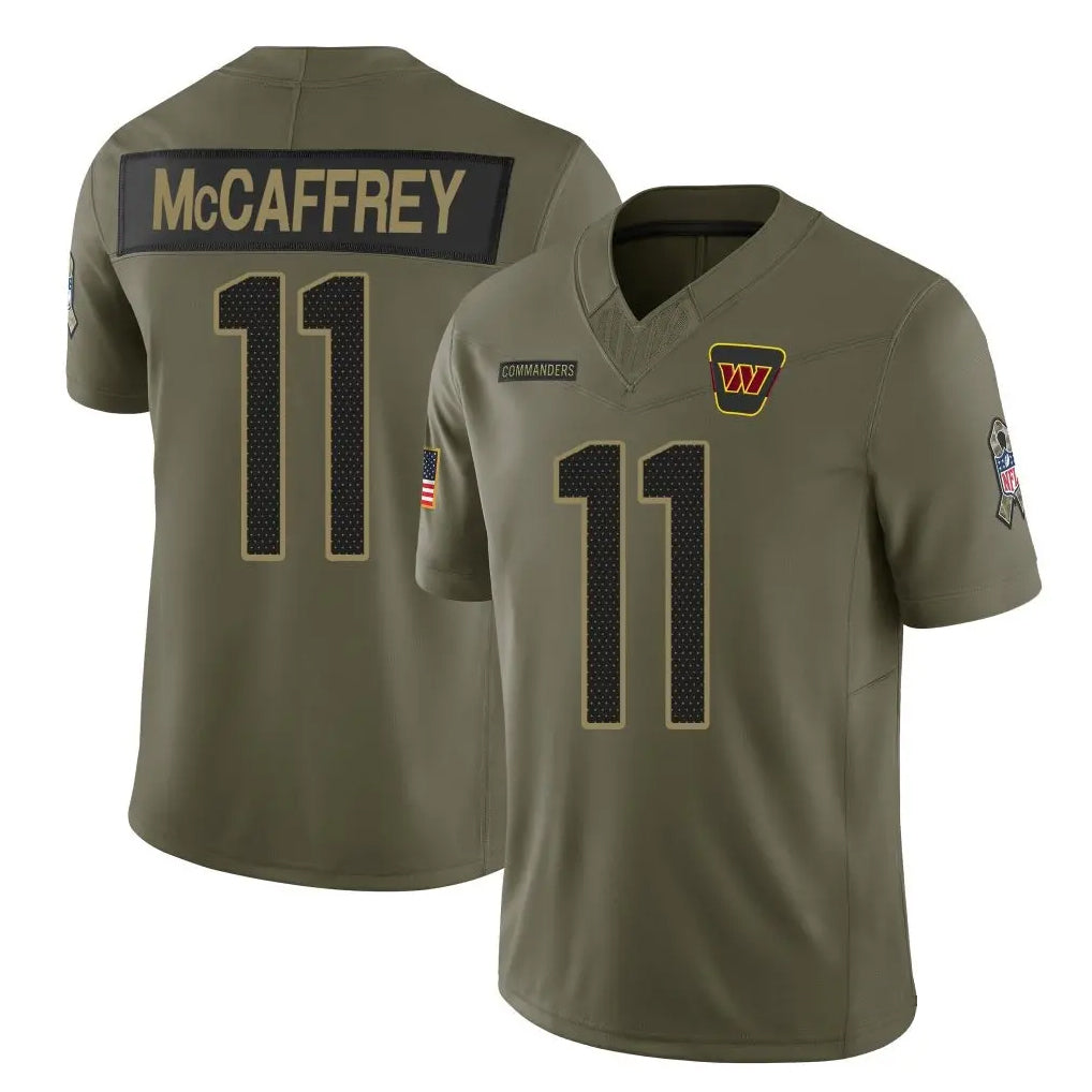 W.Commanders #11 Luke McCaffrey Player Olive Salute To Service Limited Football Jerseys