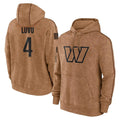 W.Commanders #4 Frankie Luvu Player Brown Salute to Service Hoodies Football Jerseys