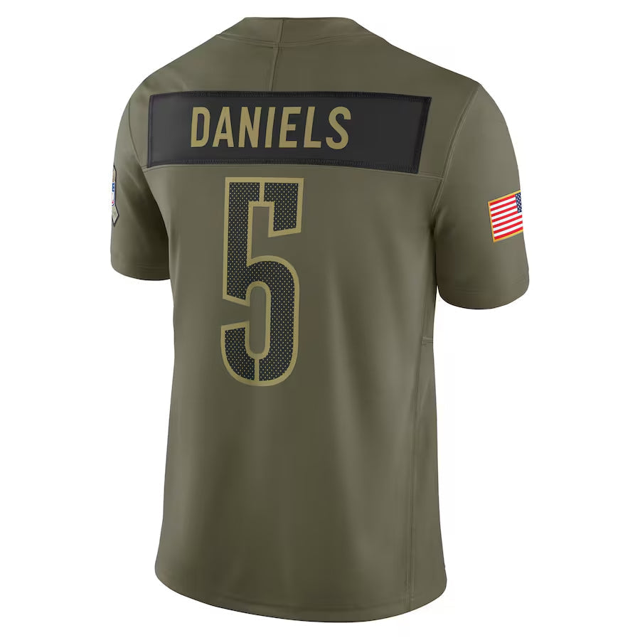 W.Commanders #5 Jayden Daniels Player Olive Salute to Service Limited Football Jerseys