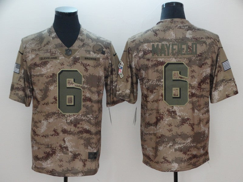 Men's Cleveland Browns Baker Mayfield Camouflage Player Legend Jersey1
