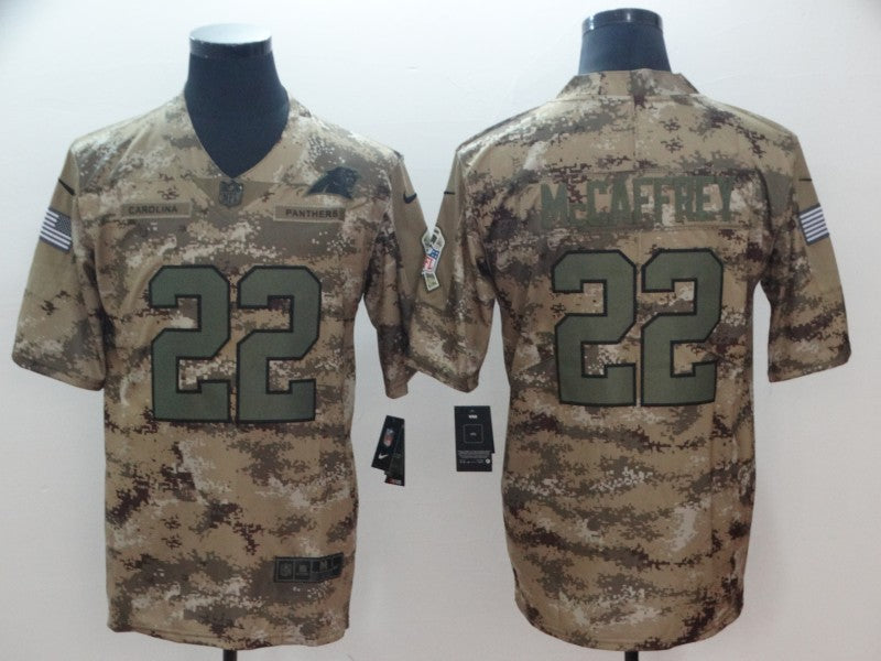 Men's Carolina Panthers Christian McCaffrey #22 Camouflage Game Jersey1