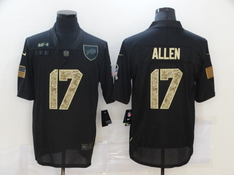 Men's Buffalo Bills #17 Josh Allen Black Player Game Jersey1