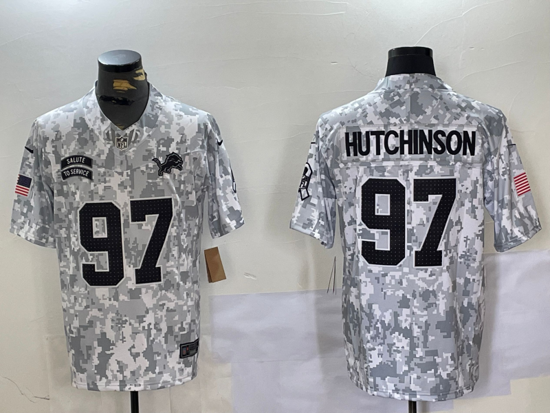 Men's Detroit Lions Aidan Hutchinson #97 Arctic Camo 2024 Salute to Service Limited Jersey1