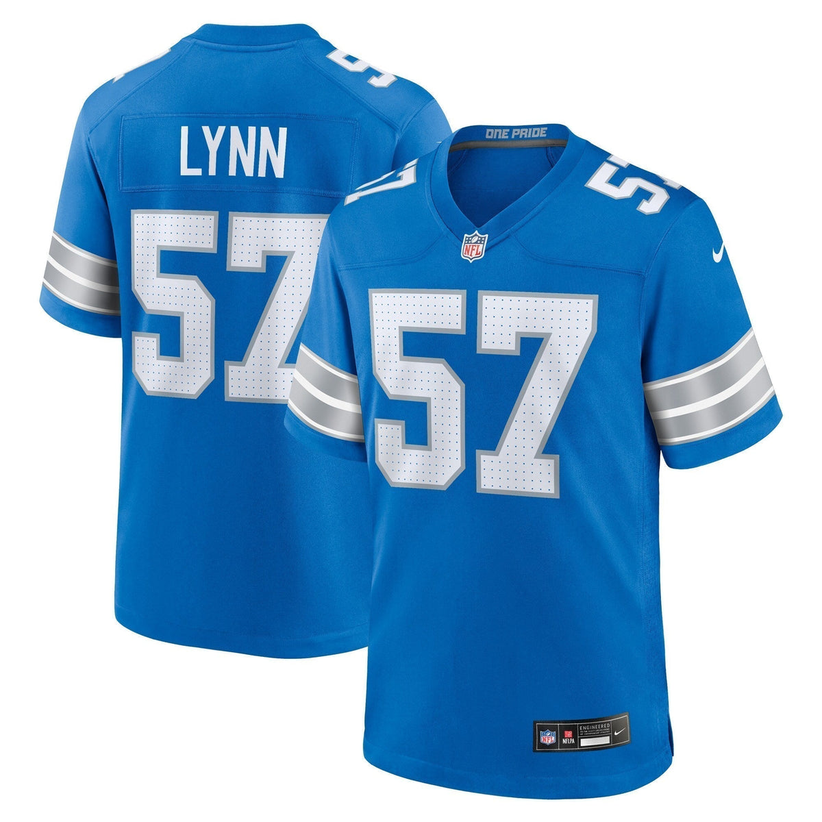 Nate Lynn Detroit Lions Nike Game Jersey -  Blue