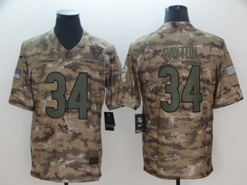 Men's Chicago Bears Walter Payton #34 Camouflage Game Jersey1