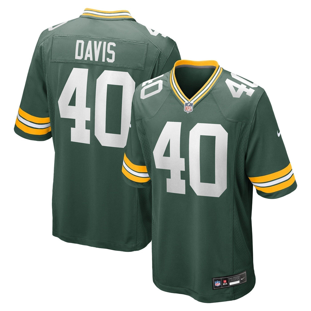 LJ Davis Green Bay Packers Nike  Game Jersey -  Green