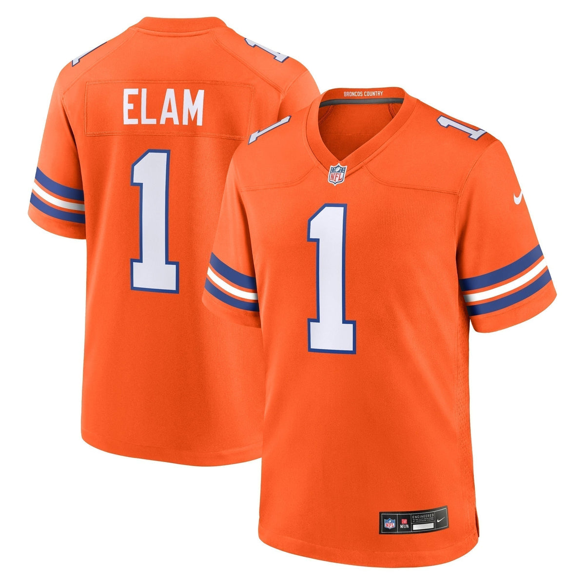 Jason Elam Denver Broncos Nike Mile High Collection 1977 Throwback Retired   Game Jersey - Orange