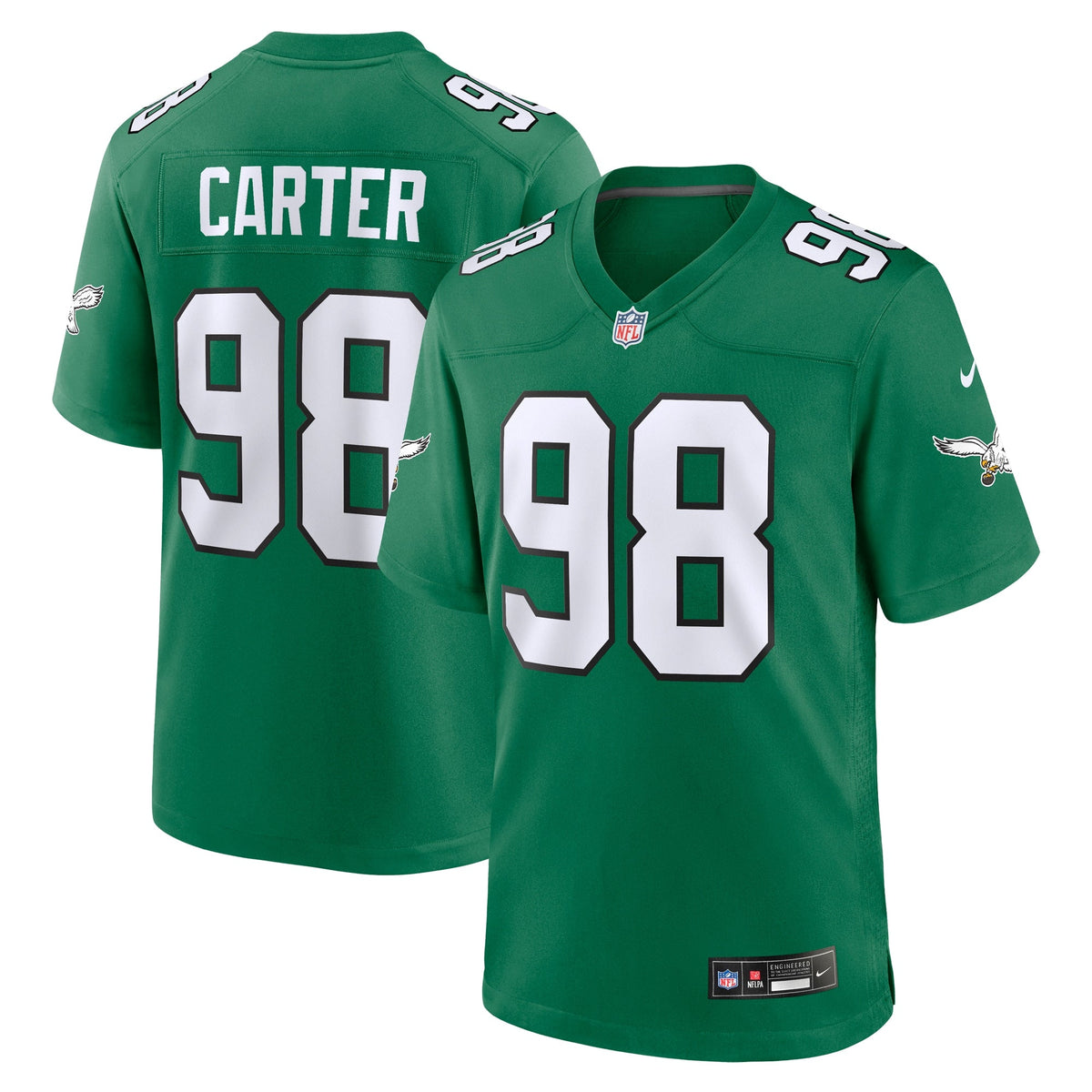 Jalen Carter Philadelphia Eagles Nike Alternate Game Jersey - Kelly Green