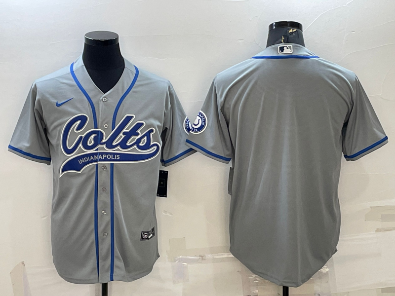 Men's Indianapolis Colts Gray Blank Jersey1