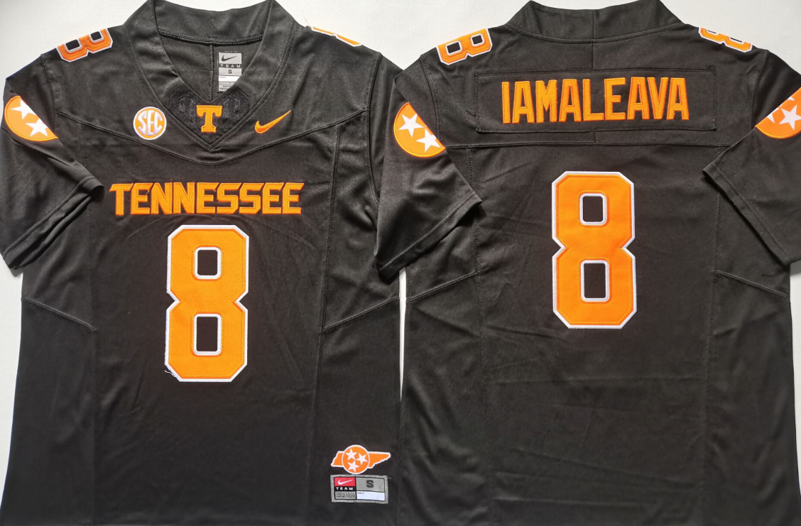 Men's Tennessee Volunteers Nico Iamaleava #8 Black Game Jersey