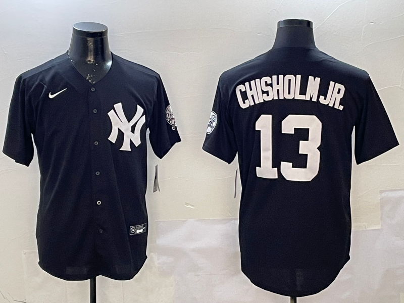 Men's New York Yankees Jazz Chisholm Jr. #13 Black Replica Player Jersey