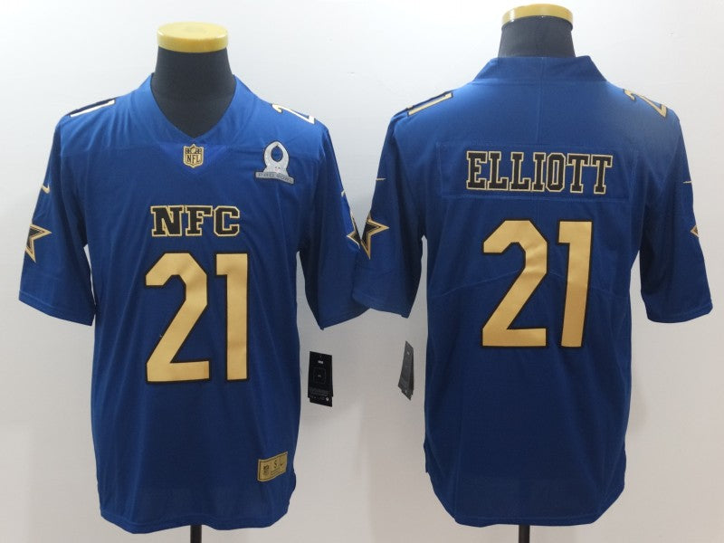 Men's Dallas Cowboys Ezekiel Elliott #21 Blue Game Player Jersey1