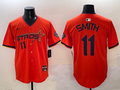 Men's Houston Astros Cam Smith #11 Orange 2025 City Connect Limited Player Jersey